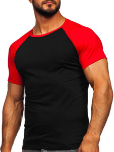 Bolf Herren T-Shirt Schwarz-Rot  8T82