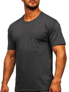 Bolf Herren T-Shirt Uni Schwarzgrau  B10