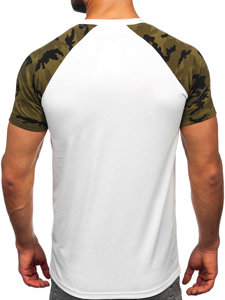 Bolf Herren T-Shirt Weiß-Camo  8T82