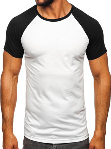 Bolf Herren T-Shirt Weiß-Schwarz  8T82