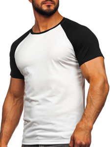 Bolf Herren T-Shirt Weiß-Schwarz  8T82