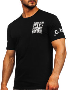 Bolf Herren T-Shirt mit Applikationen Schwarz  21008