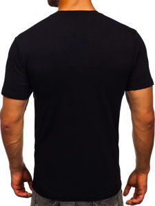 Bolf Herren T-Shirt mit Applikationen Schwarz  2352