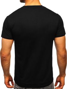 Bolf Herren T-Shirt mit Applikationen Schwarz  KS2106