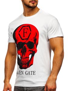 Bolf Herren T-Shirt mit Applikationen Weiß  KS2106