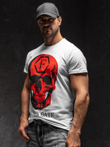 Bolf Herren T-Shirt mit Applikationen Weiß  KS2106