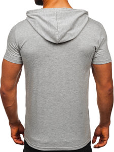 Bolf Herren T-Shirt mit Kapuze Grau  8T89