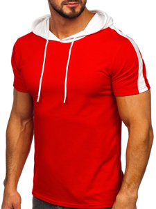 Bolf Herren T-Shirt mit Kapuze Rot  8T299