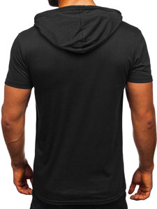 Bolf Herren T-Shirt mit Kapuze Schwarz  8T89