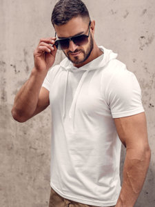 Bolf Herren T-Shirt mit Kapuze Weiß  8T89A