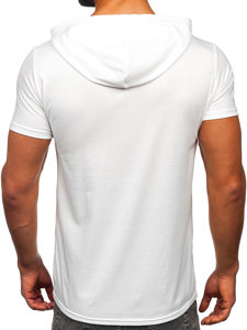 Bolf Herren T-Shirt mit Kapuze mit Motiv Weiß  8T971