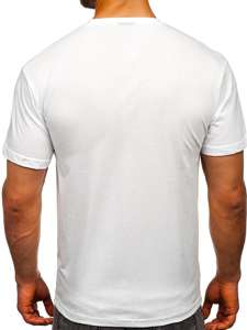 Bolf Herren T-Shirt mit Mitiv Weiß  10821