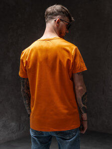 Bolf Herren T-Shirt mit Moiv Orange  Y70013