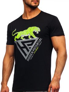 Bolf Herren T-Shirt mit Moiv Schwarz  Y70013