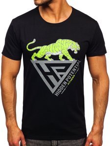 Bolf Herren T-Shirt mit Moiv Schwarz  Y70013