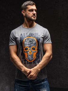 Bolf Herren T-Shirt mit Motiv Anthrazit Y70007