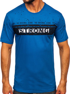 Bolf Herren T-Shirt mit Motiv Blau  14204