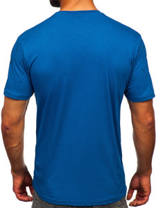 Bolf Herren T-Shirt mit Motiv Blau  14204