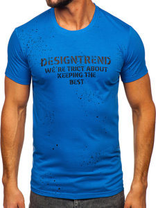 Bolf Herren T-Shirt mit Motiv Blau  8T232