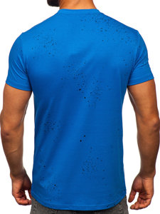 Bolf Herren T-Shirt mit Motiv Blau  8T232