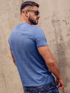 Bolf Herren T-Shirt mit Motiv Blau  8T232