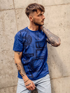 Bolf Herren T-Shirt mit Motiv Blau KS2525T