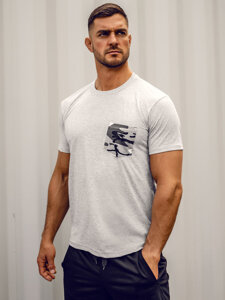 Bolf Herren T-Shirt mit Motiv Camo Grau 14507A