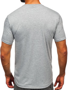 Bolf Herren T-Shirt mit Motiv Grau  14204