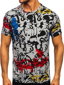 Bolf Herren T-Shirt mit Motiv Grau  14901