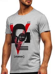 Bolf Herren T-Shirt mit Motiv Grau  KS2552