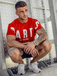 Bolf Herren T-Shirt mit Motiv Rot 1180A