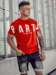 Bolf Herren T-Shirt mit Motiv Rot 1180A