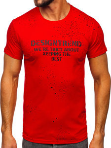 Bolf Herren T-Shirt mit Motiv Rot  8T232