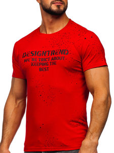 Bolf Herren T-Shirt mit Motiv Rot  8T232