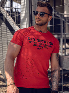 Bolf Herren T-Shirt mit Motiv Rot  8T232