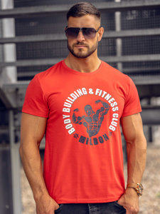 Bolf Herren T-Shirt mit Motiv Rot  Y70015A