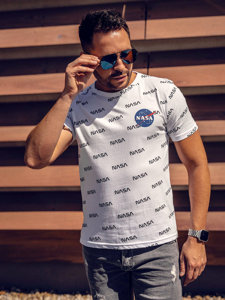 Bolf Herren T-Shirt mit Motiv SWeiß  14950A