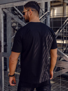 Bolf Herren T-Shirt mit Motiv Schwarz  0202A