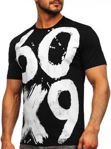 Bolf Herren T-Shirt mit Motiv Schwarz  0303