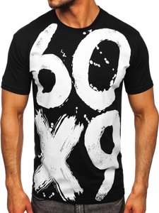 Bolf Herren T-Shirt mit Motiv Schwarz  0303