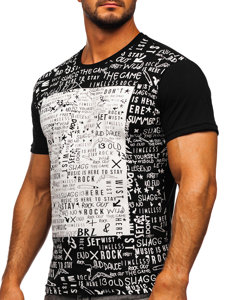 Bolf Herren T-Shirt mit Motiv Schwarz  1173