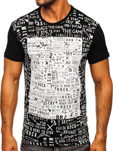 Bolf Herren T-Shirt mit Motiv Schwarz  1173