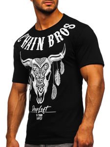 Bolf Herren T-Shirt mit Motiv Schwarz  142174