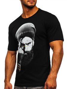 Bolf Herren T-Shirt mit Motiv Schwarz  142175