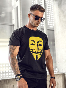 Bolf Herren T-Shirt mit Motiv Schwarz 14400A