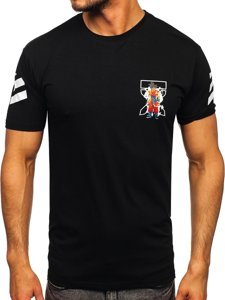 Bolf Herren T-Shirt mit Motiv Schwarz 14404