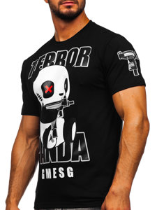 Bolf Herren T-Shirt mit Motiv Schwarz  2291