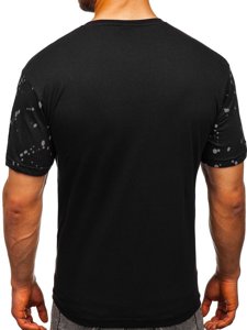 Bolf Herren T-Shirt mit Motiv Schwarz-Grau 300