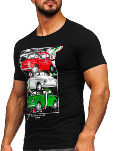 Bolf Herren T-Shirt mit Motiv Schwarz  HM918