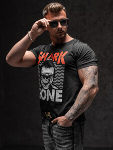 Bolf Herren T-Shirt mit Motiv Schwarz KS2652